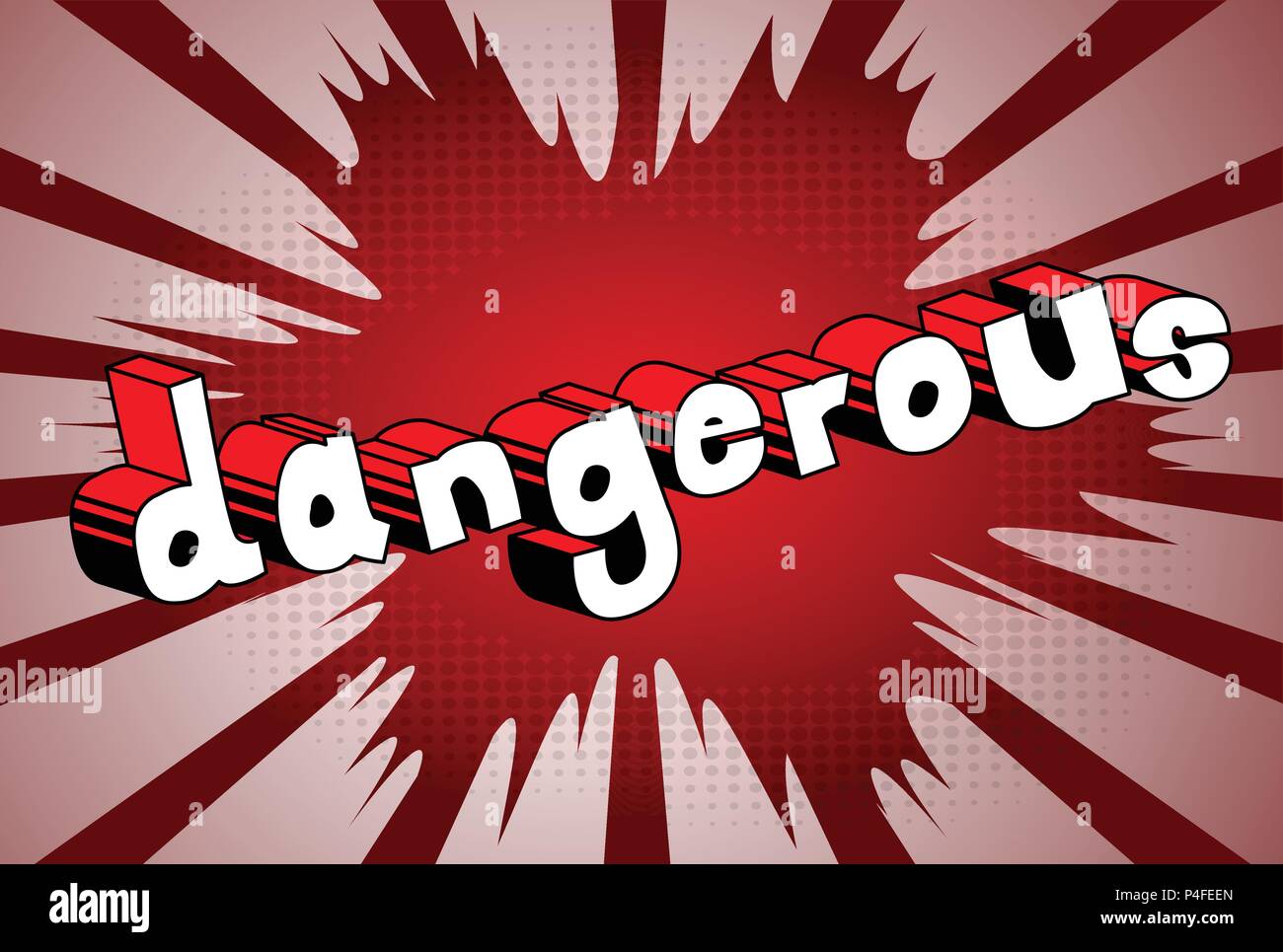 Dangerous - Comic book word on abstract background. Stock Vector