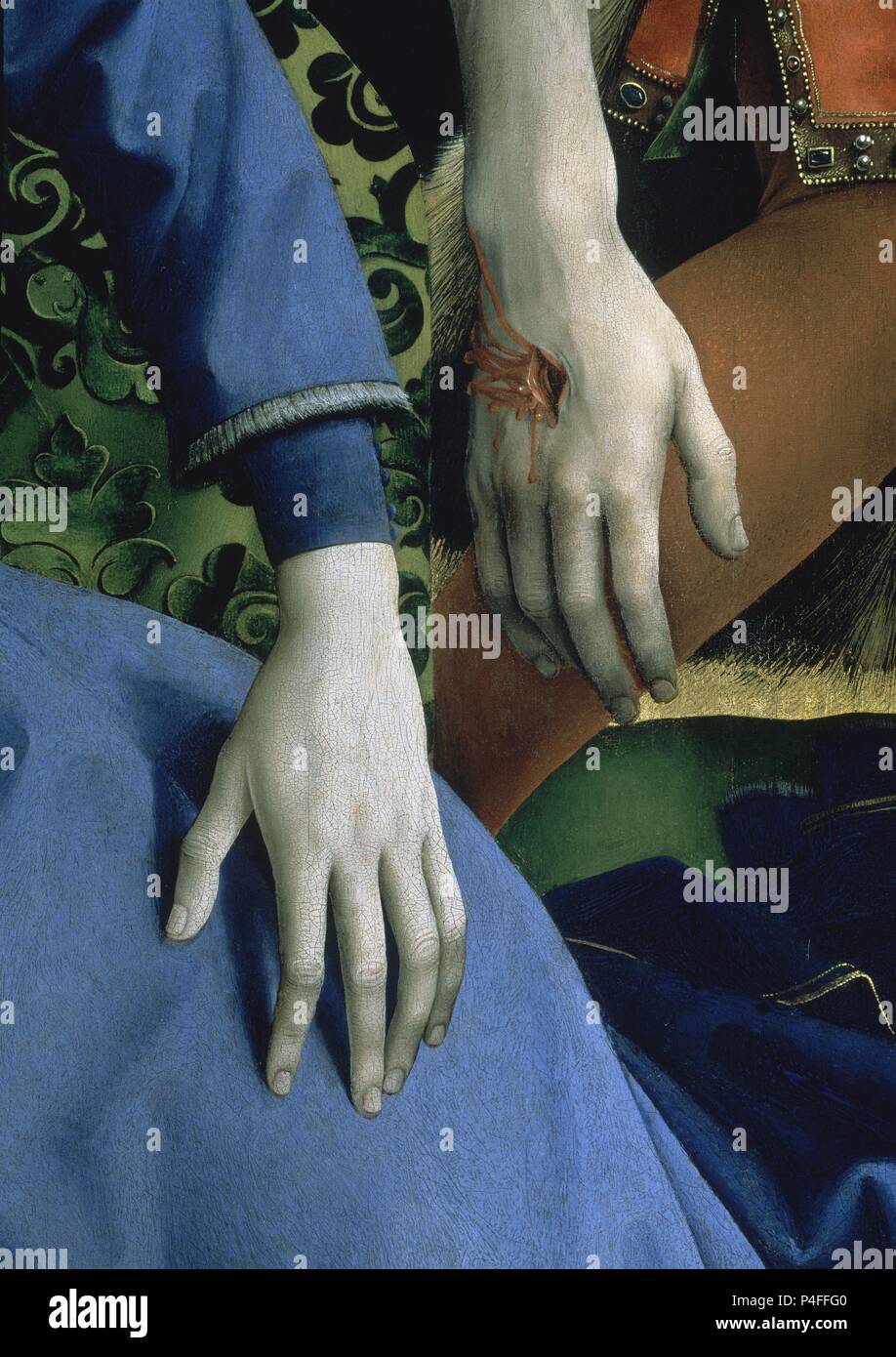 'The Descent from the Cross' (detail), c. 1435, Oil on panel, P02825