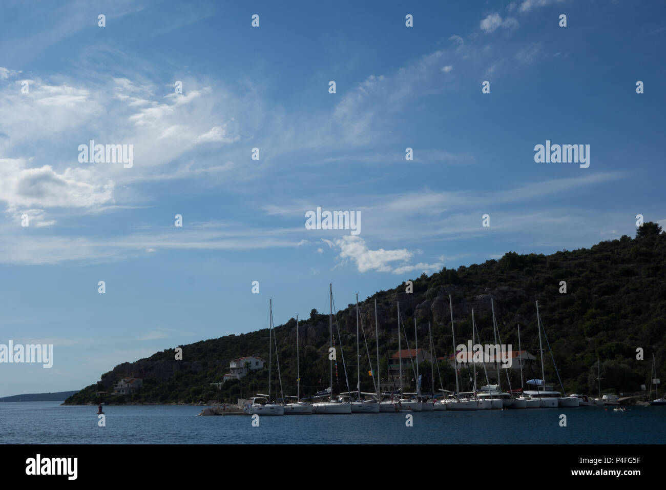 View of the port at Drvenik Veli, Croatia Stock Photo