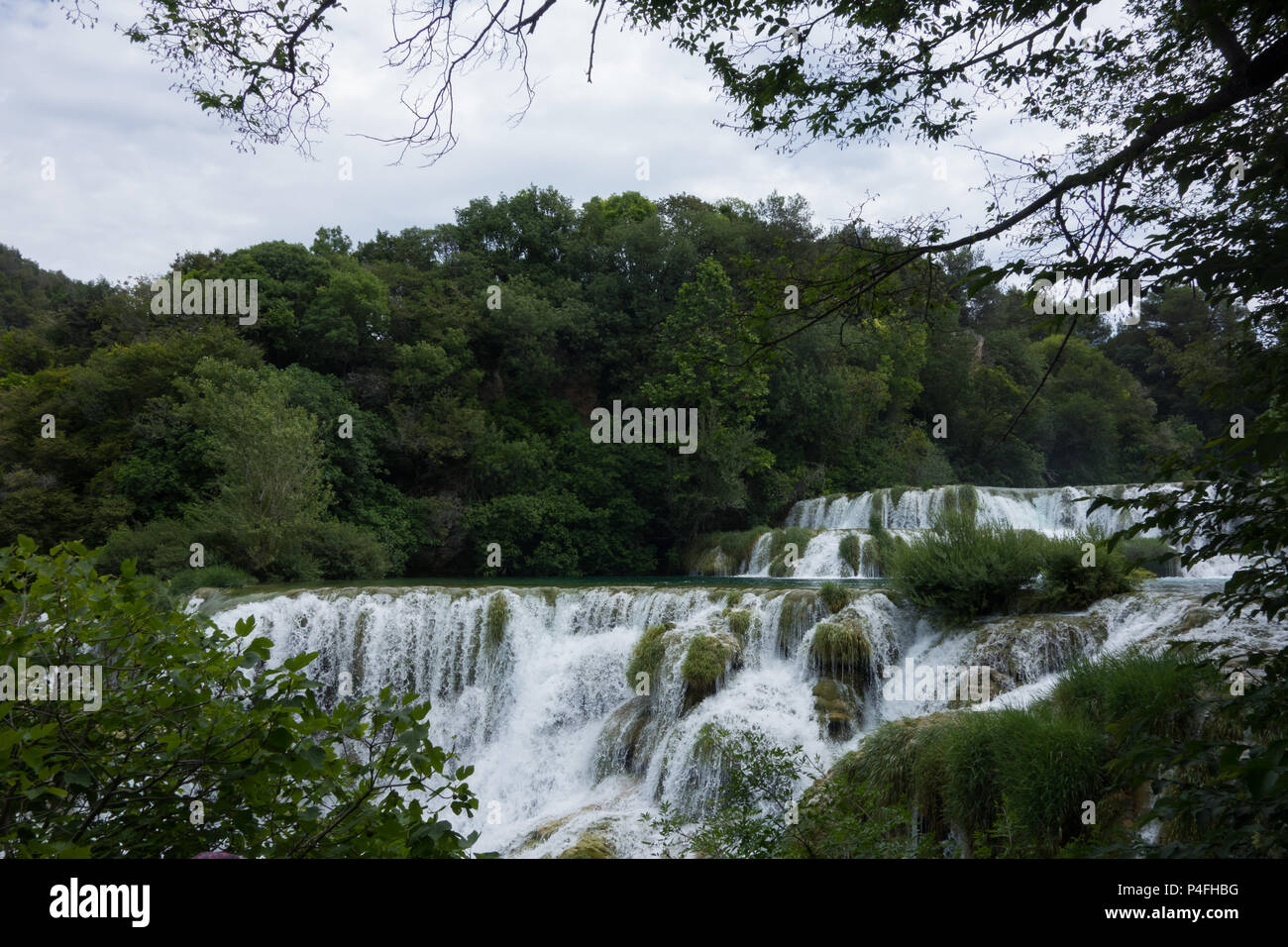 A view of one of many waterfalls in Krka national park, Croatia Stock Photo