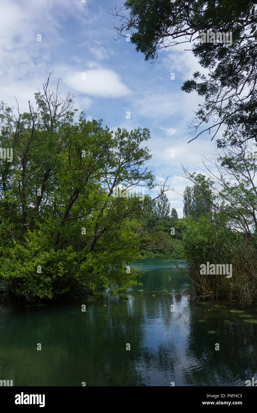 View of a small lake in Krka national park, Croatia Stock Photo