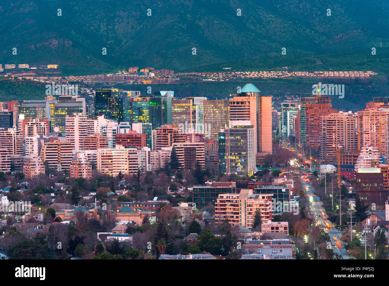 View of residential and office buildings at the wealthy district of Las