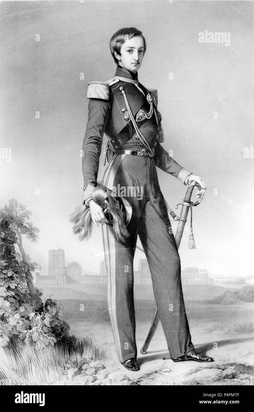 Antoine-Marie-Philippe-Louis d'Orleans, Duc de Montpensier - 19th century. Author: Franz Xaver Winterhalter (1805-1873). Location: MUSEO ROMANTICO-GRABADO, MADRID, SPAIN. Also known as: DON ANTONIO DE ORLEANS DUQUE DE MONTPENSIER. Stock Photo