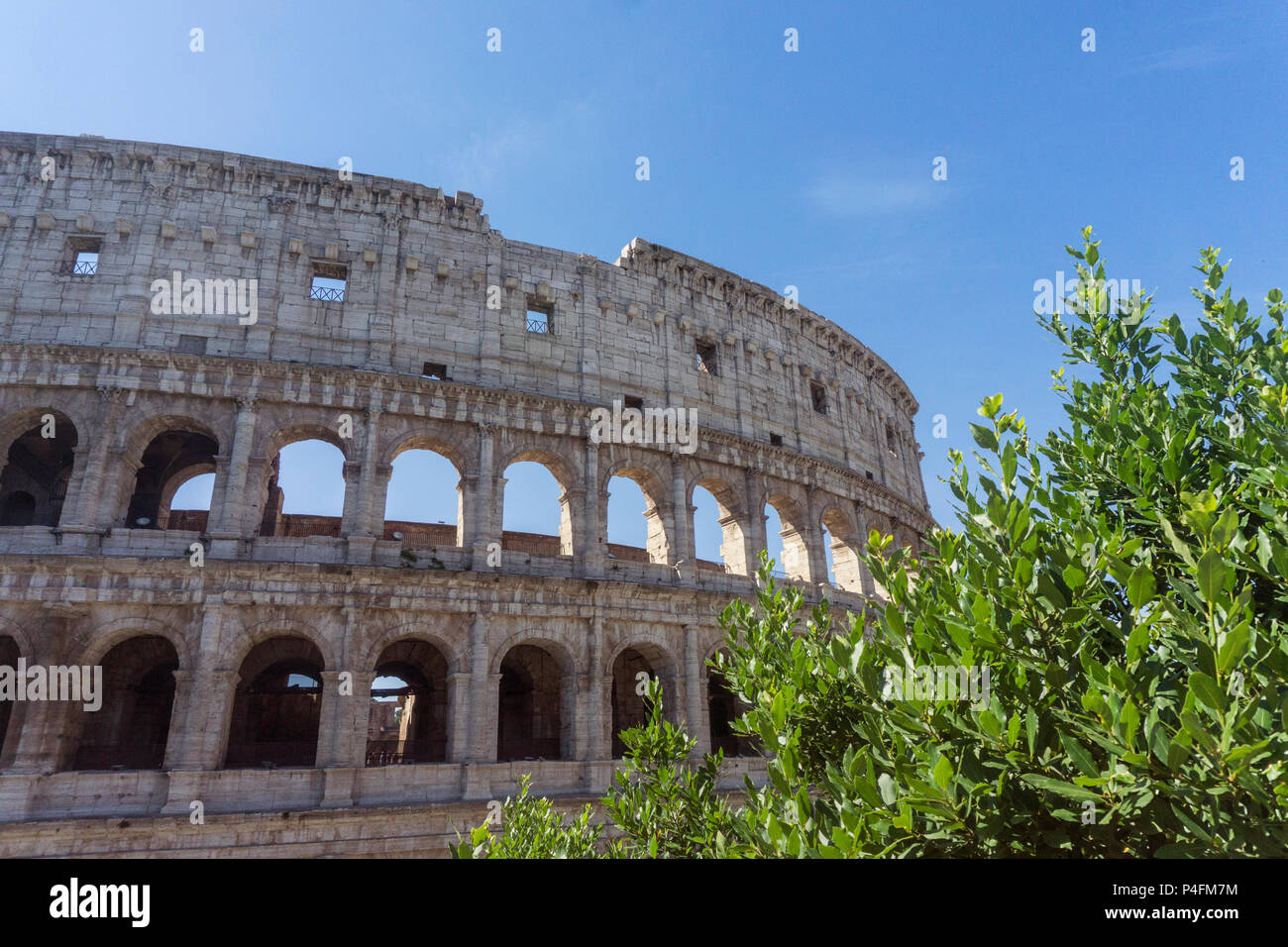 View of the Colosseum in Rome, Italy. The Colosseum is one of the most ...