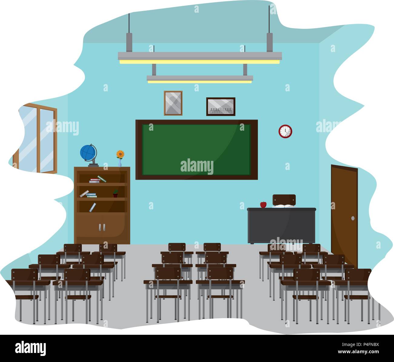 school classroom with education utensils to study Stock Vector Image