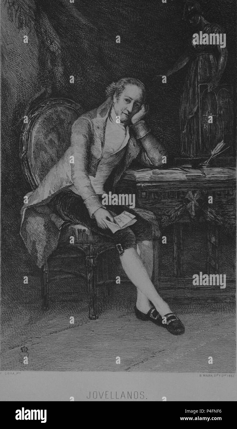 GASPAR MELCHOR DE JOVELLANOS(1744/1811) 1797 GRABADO DEL CUADRO
