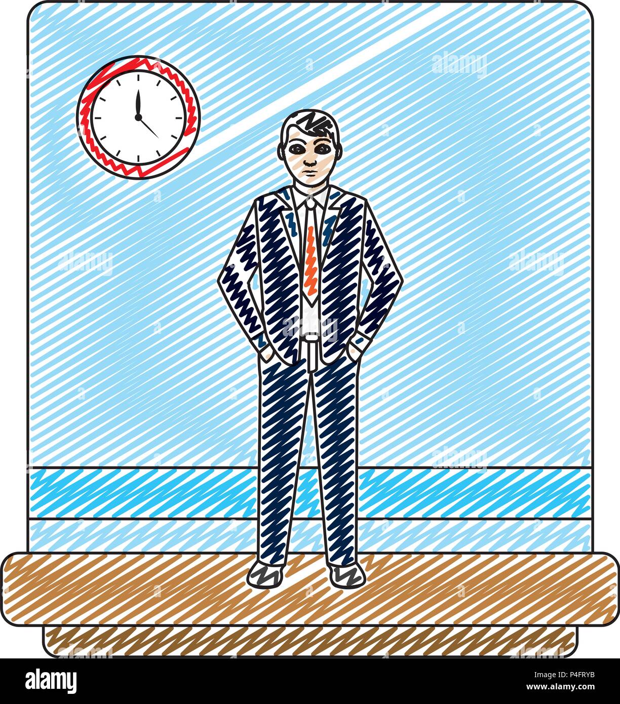 doodle professional businessman manager modern career Stock Vector ...