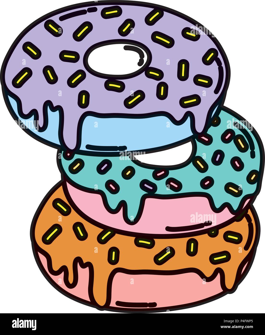 color bakery delicious donuts sweet tasty Stock Vector Image & Art - Alamy