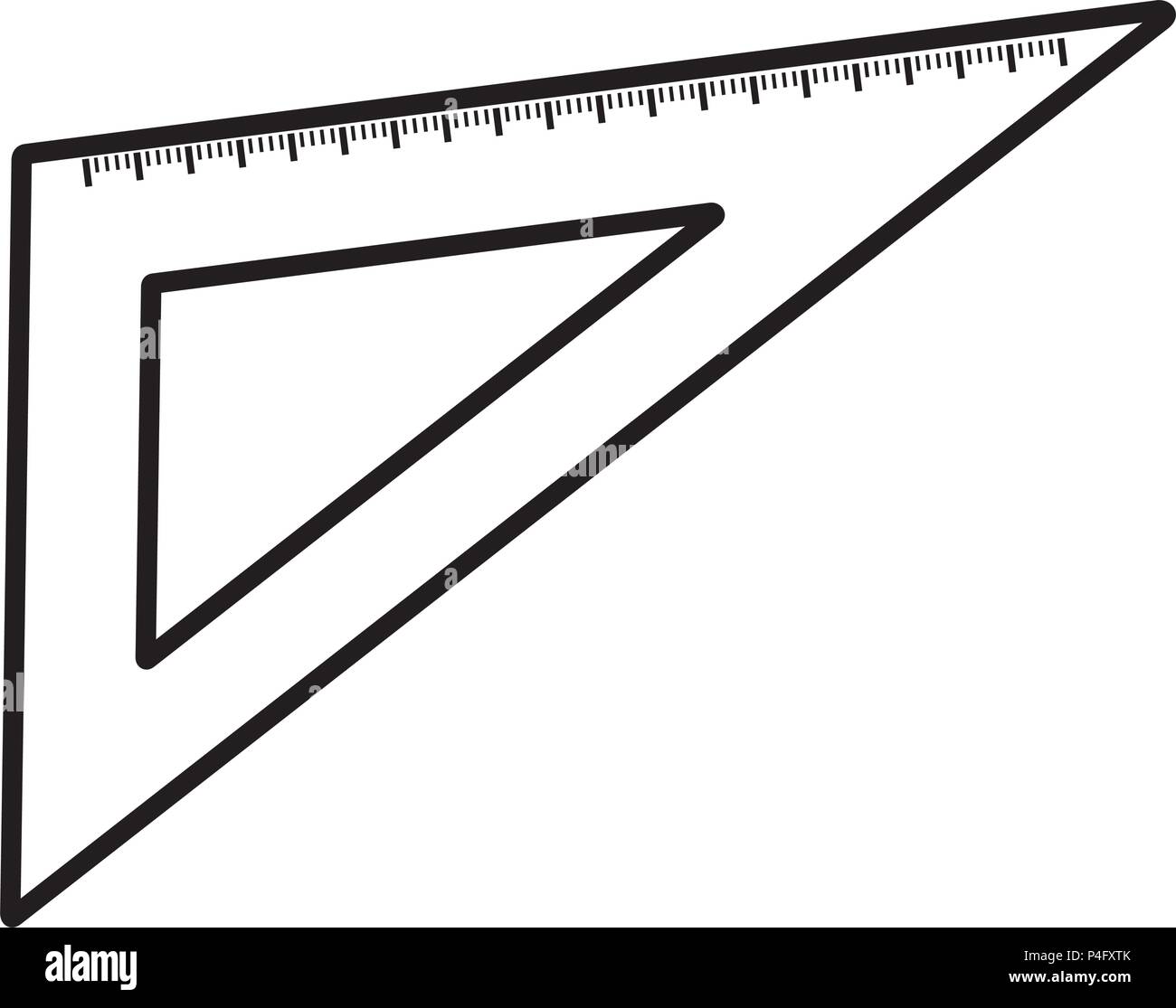 line squard ruler design school tool Stock Vector