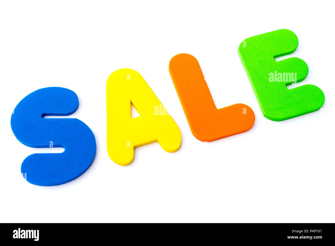 The word SALE over a plain white background Stock Photo - Alamy