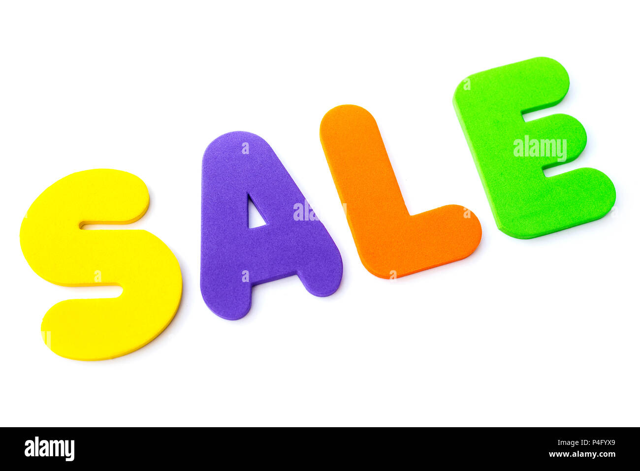 The word SALE over a plain white background Stock Photo - Alamy