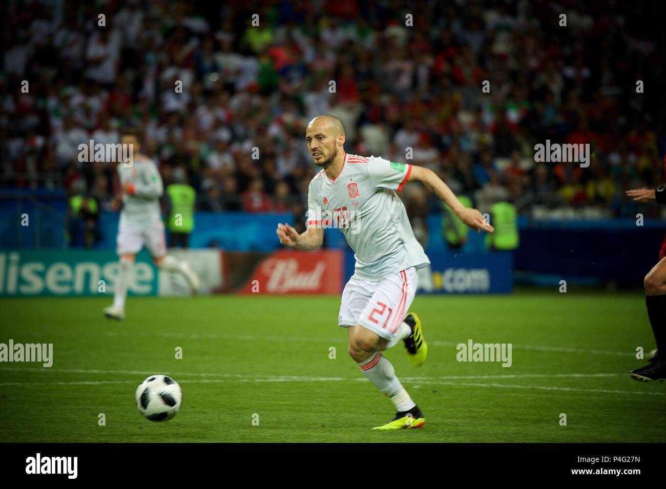 Jun 20th, 2018, Kazan, Russia. David Silva of Spain. 2018 FIFA World Cup Russia. Group B Iran v  Spain match at Kazan Arena.  Spain won the match 1- 0. Shoja Lak/Alamy Live News Stock Photo