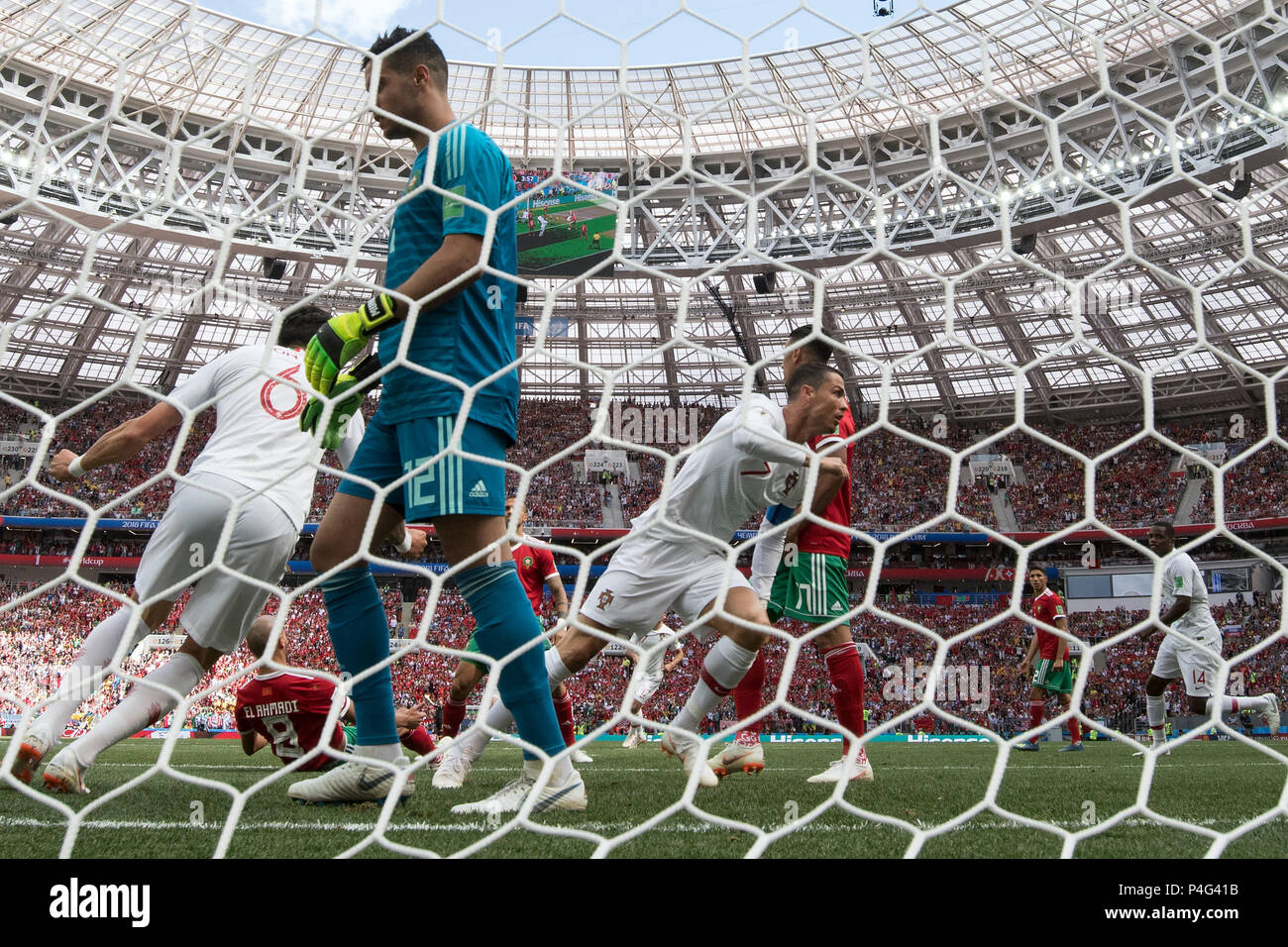 Moscow Soccer Russia th June 18 World Cup Portugal Vs Morocco Preliminary Round Group B 2nd Match Day In The Luzhniki Stadium Cristiano Ronaldo From Portugal Celebrating His Scoring Of The Opening Moscow Soccer Russia th June 18 World Cup Portugal Vs Morocco Preliminary Round Group B 2nd Match Day In The Luzhniki Stadium Cristiano Ronaldo From Portugal Celebrating His Scoring Of The Opening