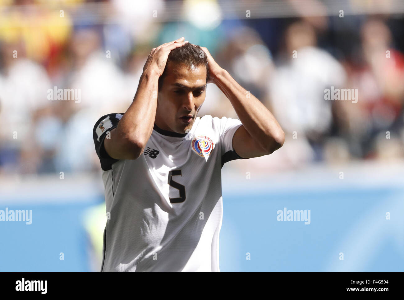 Saint Petersburg, Russia. 22nd June, 2018. Celso Borges of Costa Rica reacts during the 2018 FIFA World Cup Group E match between Brazil and Costa Rica in Saint Petersburg, Russia, June 22, 2018. Credit: Cao Can/Xinhua/Alamy Live News Stock Photo
