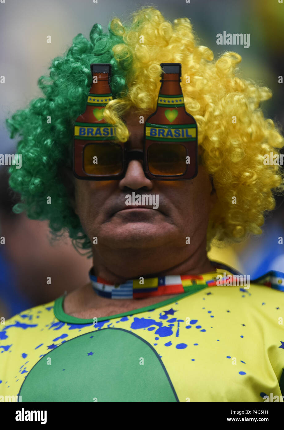 Saint Petersburg, Russia. 22 June 2018. FIFA World Cup Football, Group E, Brazil versus Costa Rica; Brazilian fan in fancy dress and team colours Credit: Action Plus Sports Images/Alamy Live News Stock Photo