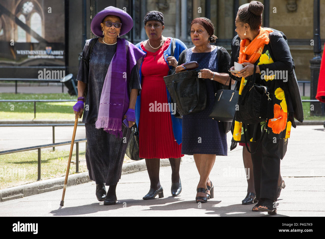 London, UK. 22nd June, 2018. Guests, including families of the Windrush generation, leave Westminster Abbey following a thanksgiving service to mark 70 years since the arrival of Caribbean migrants on the Empire Windrush ship to the UK. Credit: Mark Kerrison/Alamy Live News Stock Photo
