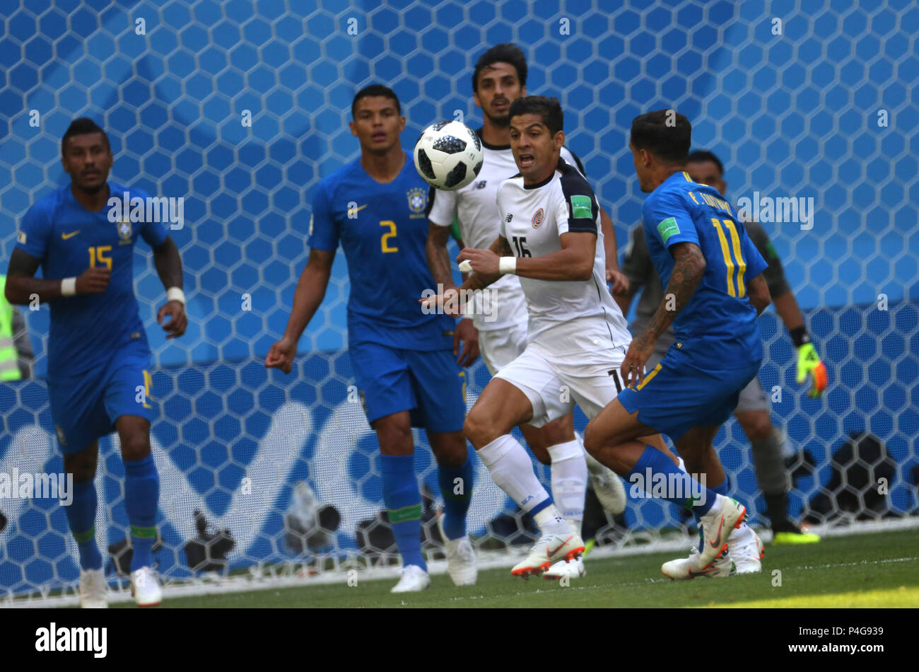 Saint Petersburg, Russian. 22nd June, 2018. 22.06.2018. Saint Petersburg, Russian:CRISTIAN GAMBOA in action during the Fifa World Cup Russia 2018, Group E, football match between BRAZIL V COSTARICA in Brazil vs Costa Rica, Saint Petersburg Stadium. Credit: Independent Photo Agency/Alamy Live News Stock Photo
