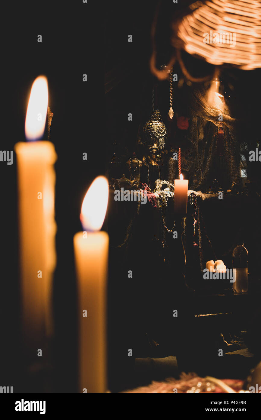 Buddha by candles Stock Photo - Alamy