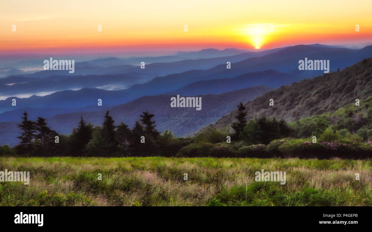 Appalachian Trail Landscape Scenery Roan Mountain Tennessee Stock Photo Alamy