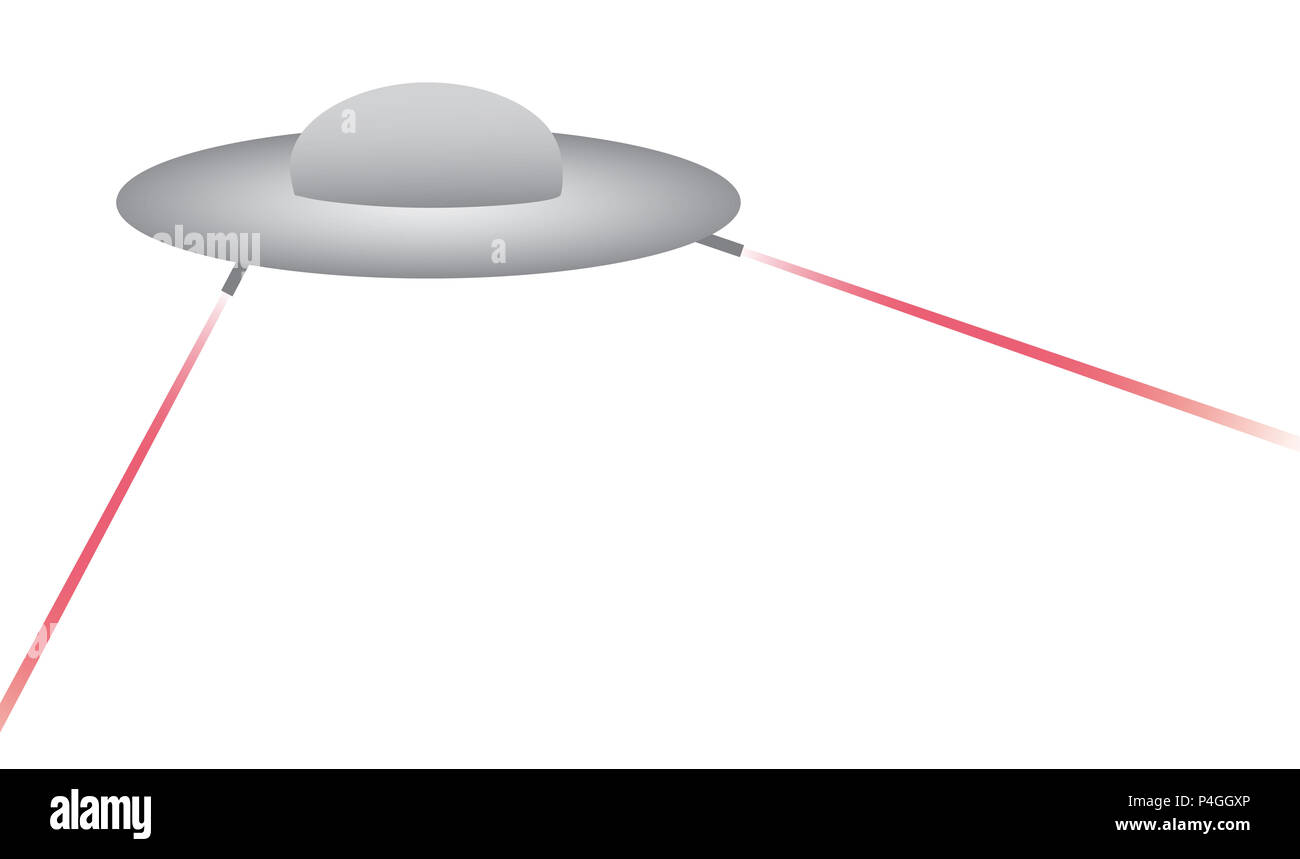 UFO with lasers illustration Stock Photo