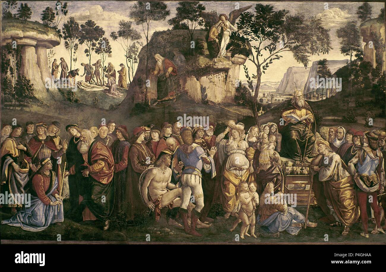 TESTAMENTO Y MUERTE DE MOISES, FRESCO DE LOS LATERALES DE LA CAPILLA