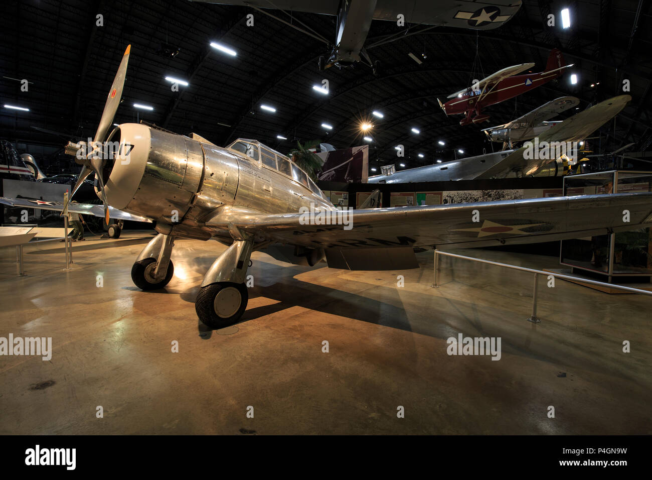 Seversky P-35 airplane at the National Museum of the U.S. Air Force Stock Photo