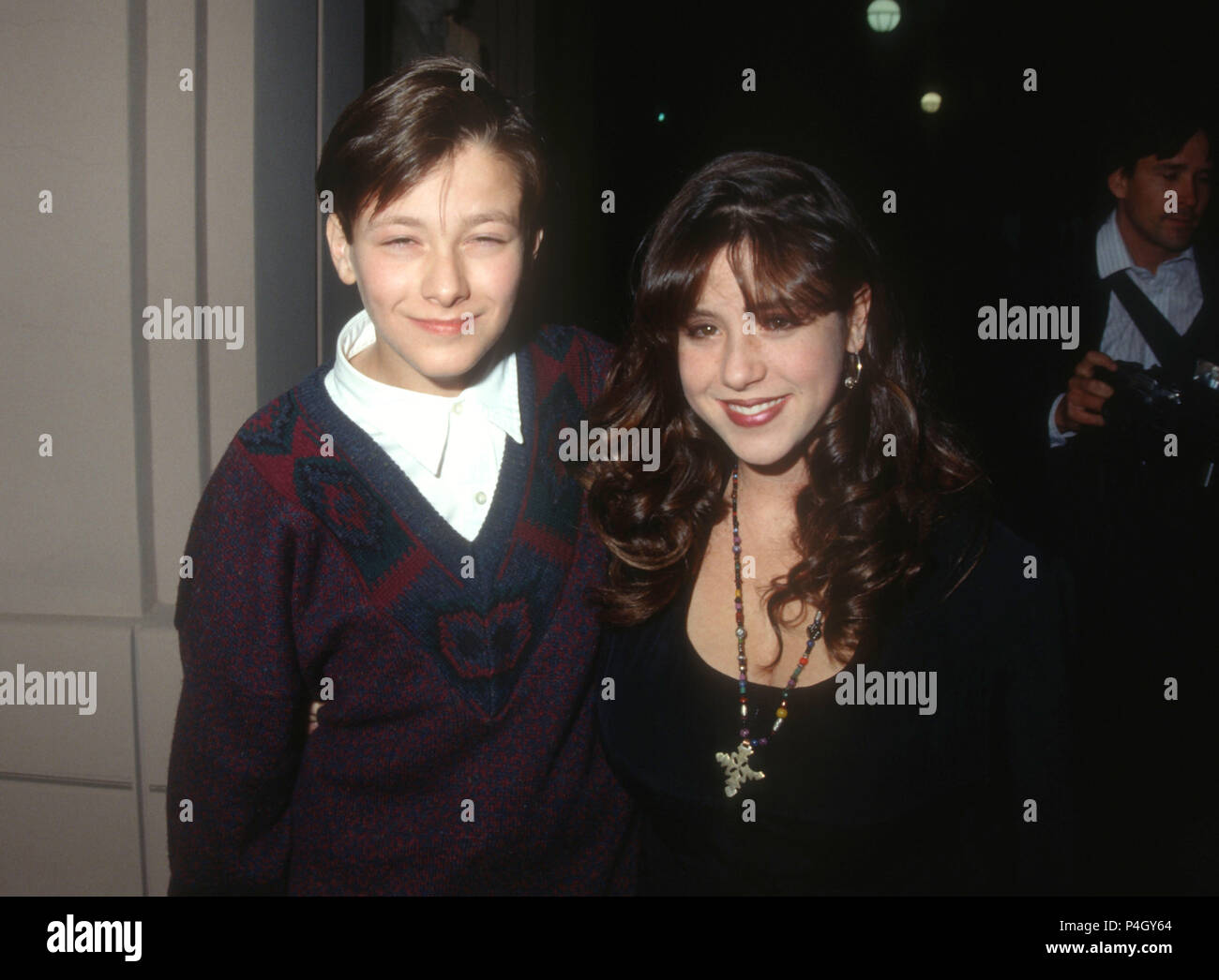 LOS ANGELES, CA - NOVEMBER 13: (L-R) Actor Edward Furlong and actress Soleil Moon Frye attend 'And You Thought Your Parents Were Weird' on November 13, 1991 at the Beverly Connection in Los Angeles, California. Photo by Barry King/Alamy Stock Photo Stock Photo