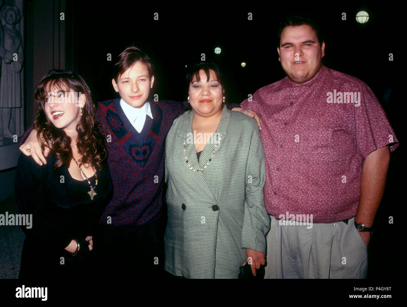 LOS ANGELES, CA - NOVEMBER 13: (L-R) Actress Soleil Moon Frye, actor Edward Furlong and guests attend 'And You Thought Your Parents Were Weird' on November 13, 1991 at the Beverly Connection in Los Angeles, California. Photo by Barry King/Alamy Stock Photo Stock Photo