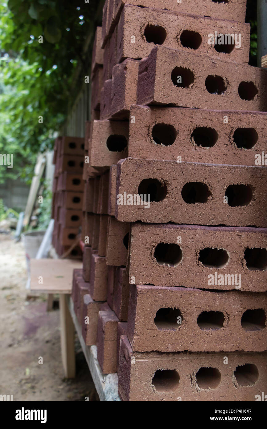 Stacks of brisks around the construction site Stock Photo - Alamy