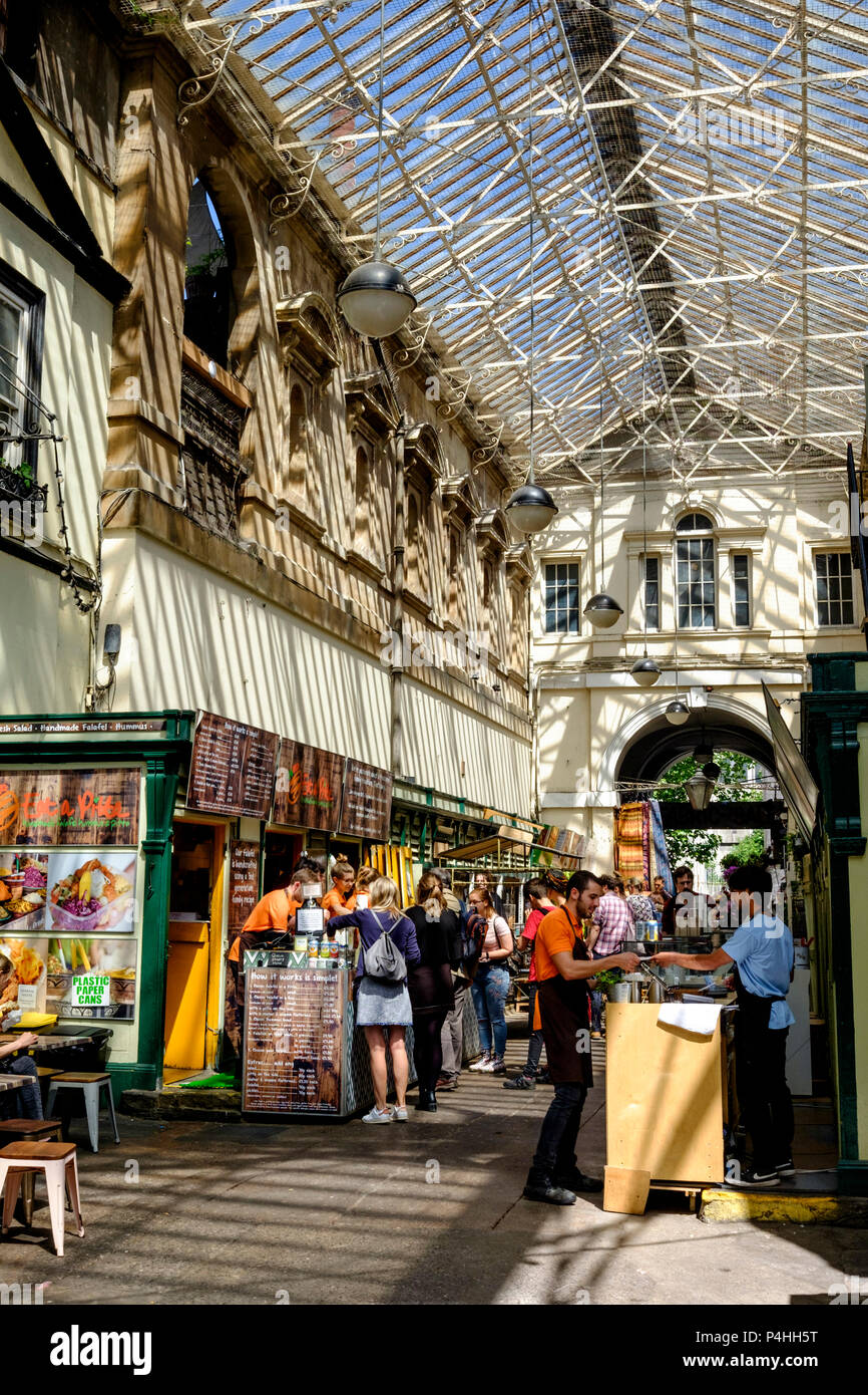 The Food stalls St Nicholas Market Bristol England UK Stock Photo Alamy