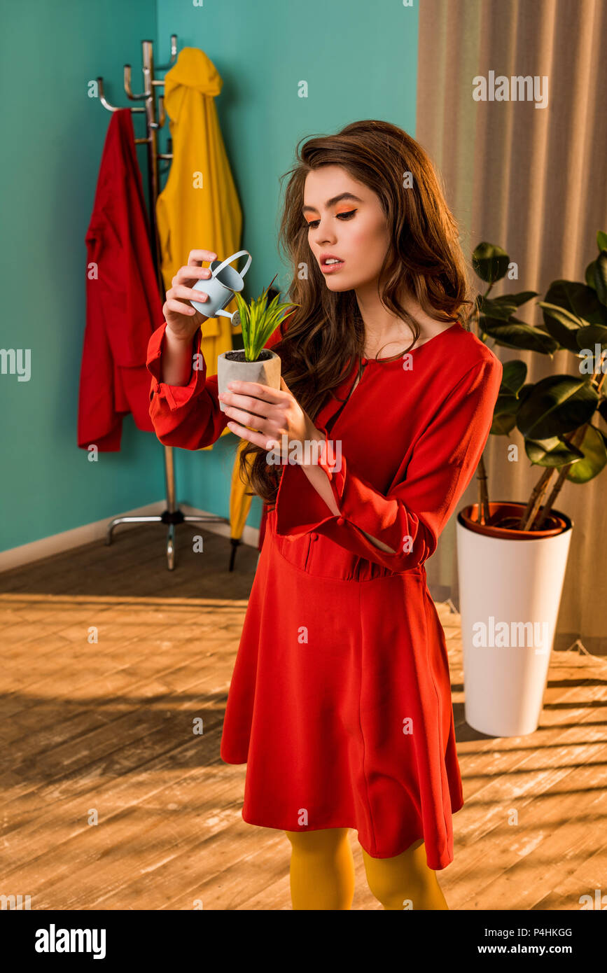 old fashioned red dress