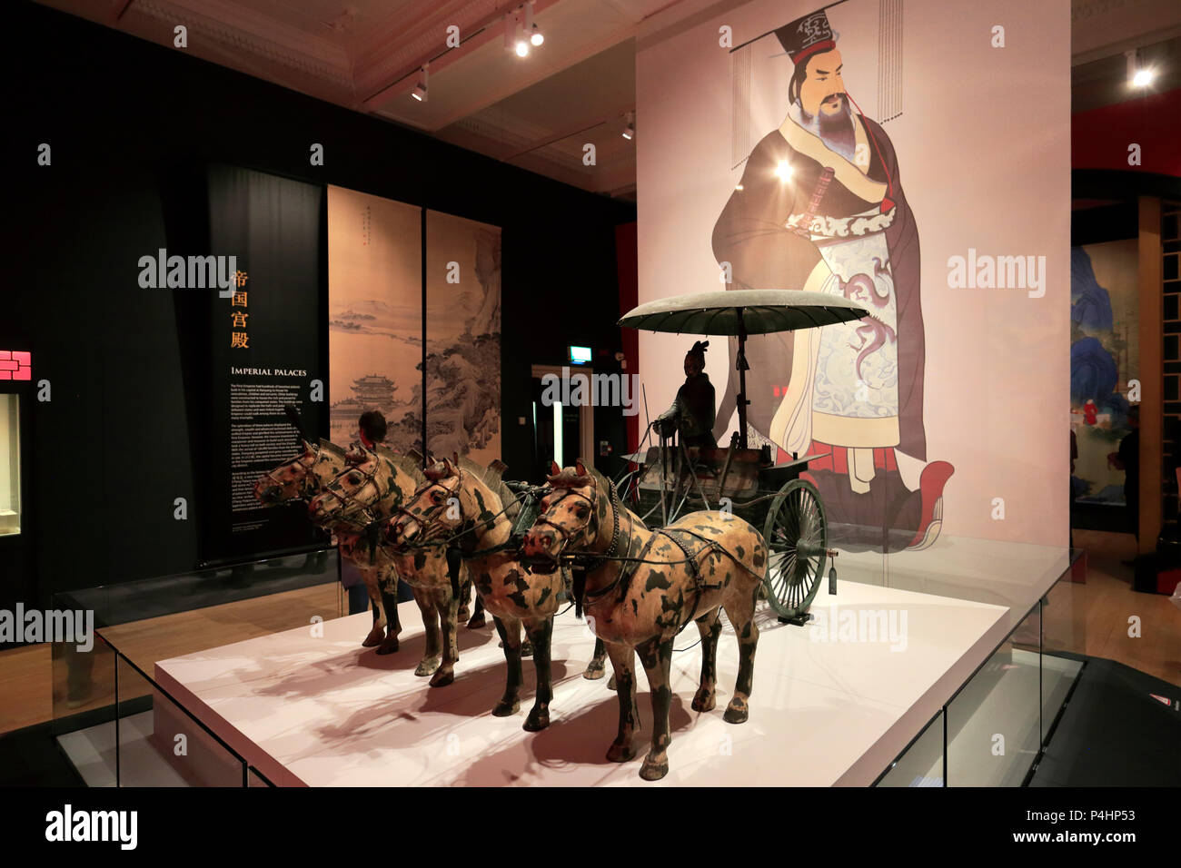 The Terracotta Army Warriors on Exhibition at the World Museum, Liverpool, England, UK Stock