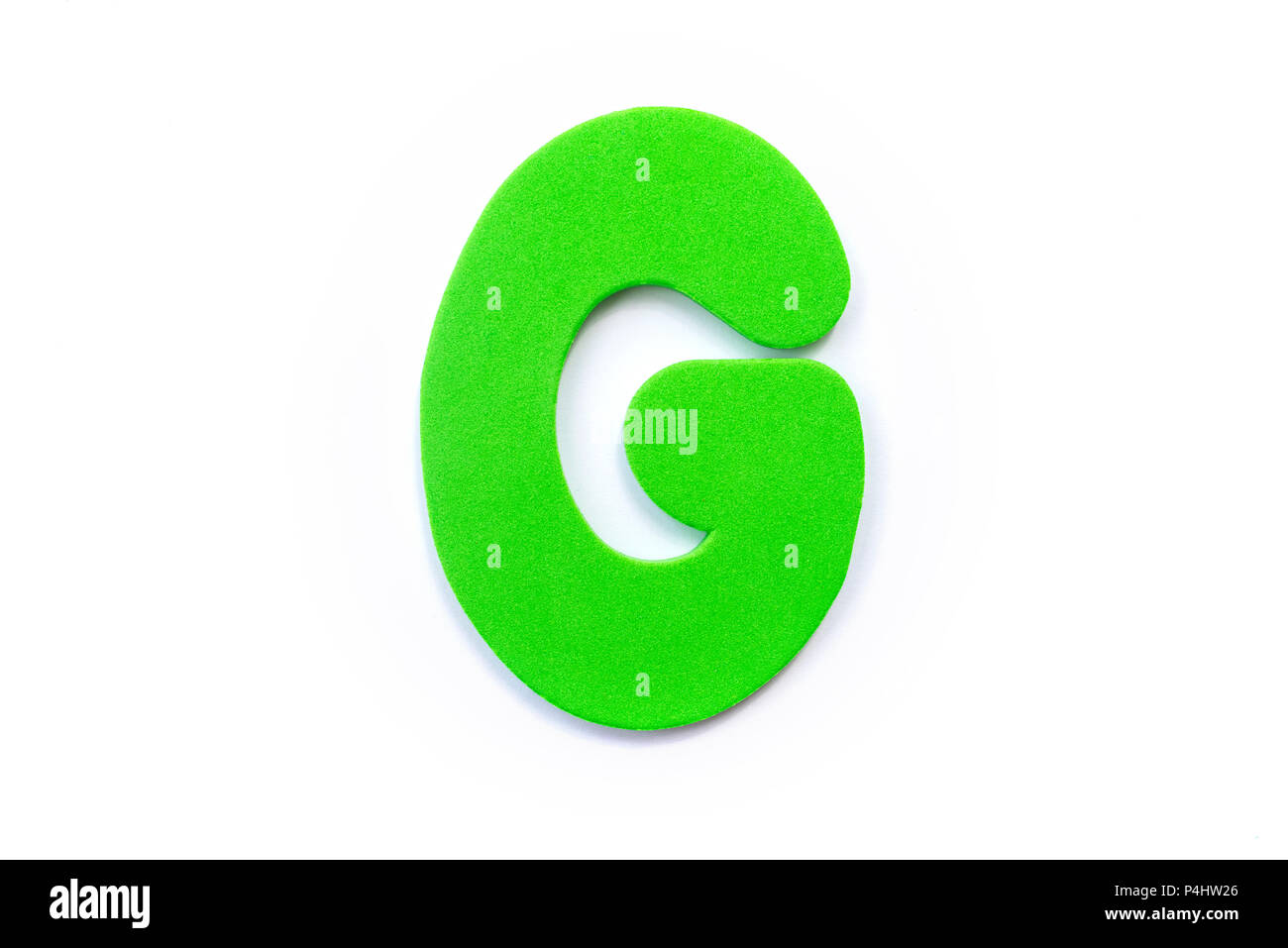 Green Letter G Over A White Background Stock Photo Alamy