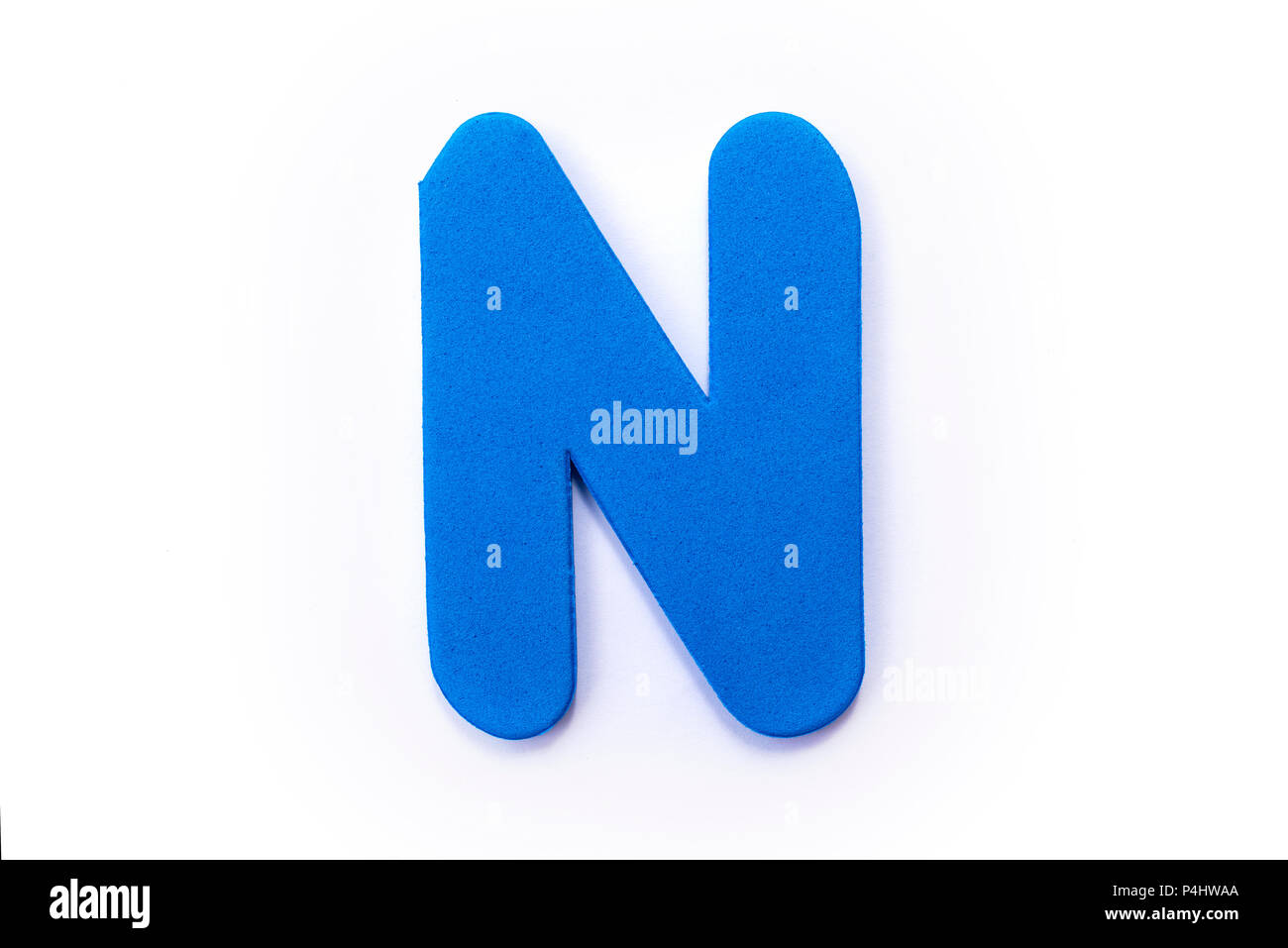 Blue Letter N over a white background Stock Photo - Alamy