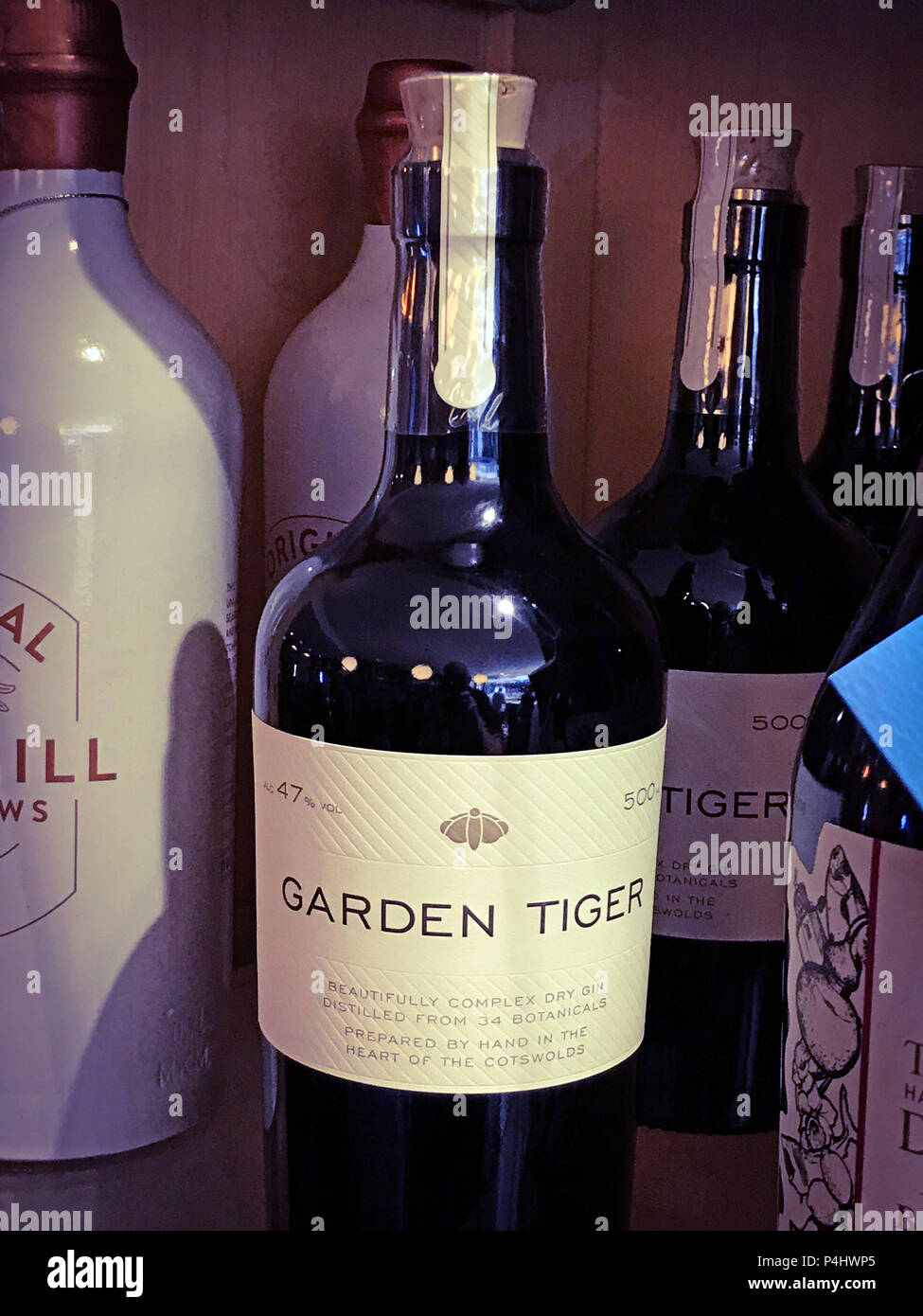 Garden Tiger Dry Gin,botanical gin,Cotswolds gin Stock Photo