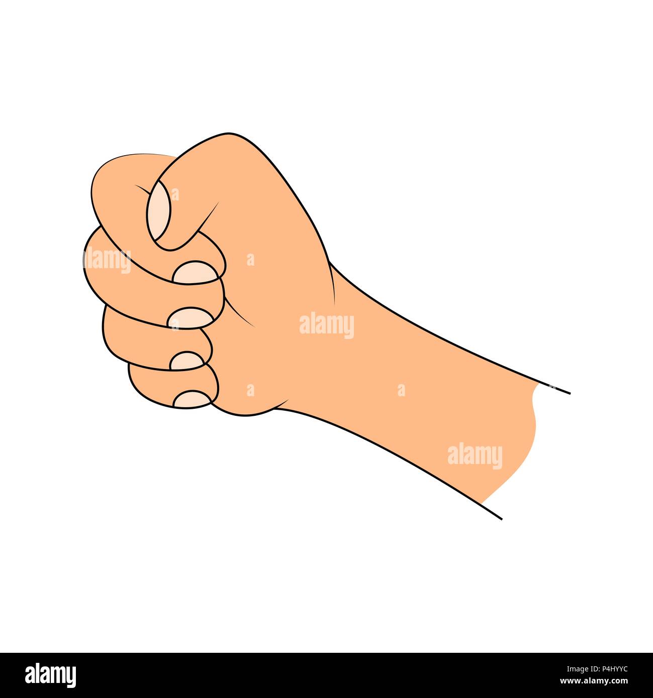clenched fist,holding hand vector design isolated on white Stock Vector