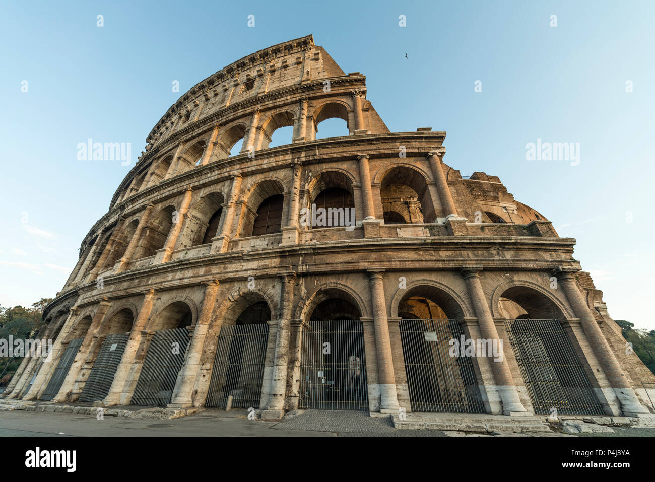 View of the exterior of the famous Colosseum in the city of Rome, at ...