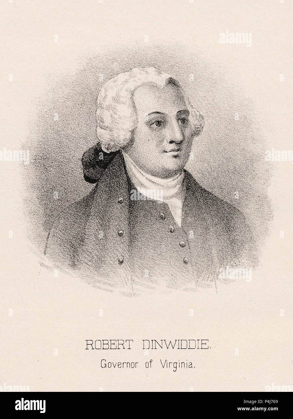 Robert Dinwiddie, governor of Virginia, circa 1754 Stock Photo