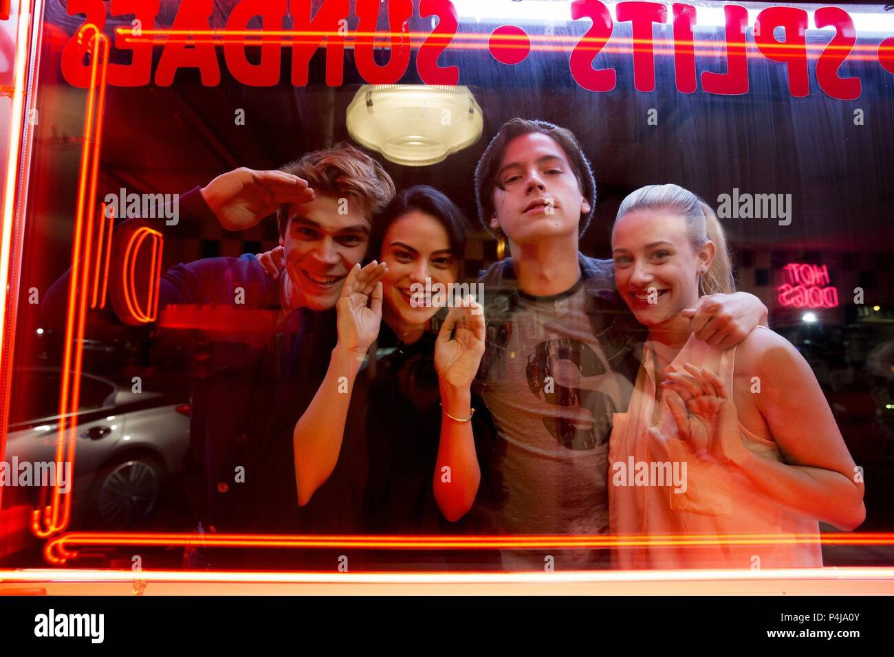 Description: Season 1.  Original Film Title: RIVERDALE.  English Title: RIVERDALE.  Film Director: ROBERTO AGUIRRE-SACASA.  Year: 2017.  Stars: COLE SPROUSE; KJ APA; LILI REINHART; CAMILA MENDES. Credit: CBS TELEVISION / Album Stock Photo