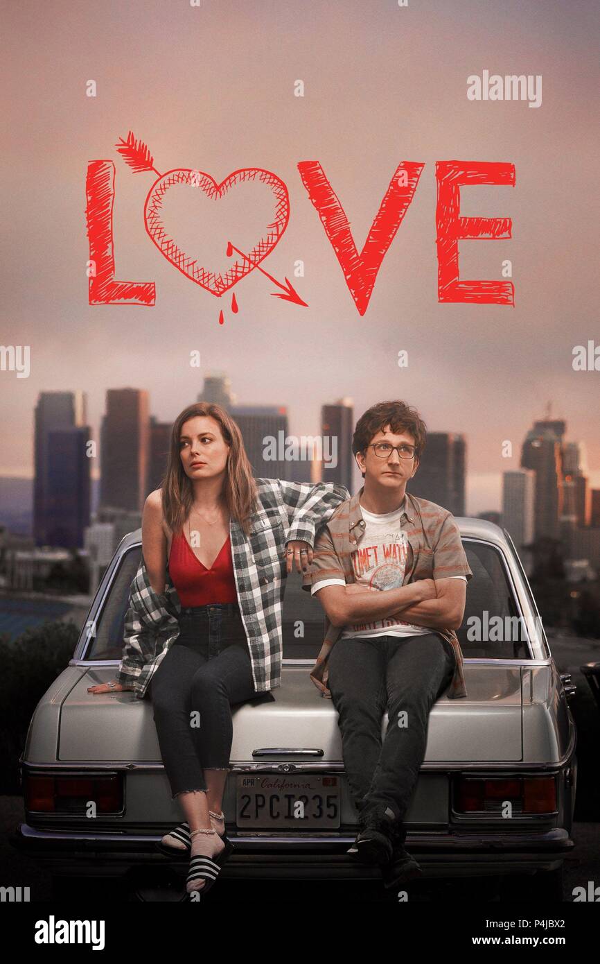 Paul rust and gillian jacobs love hires stock photography and images