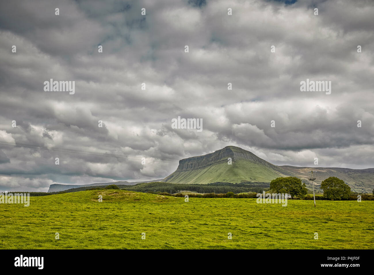 Ben Bulben Mountain in Sligo, Ireland, on the western coast Stock Photo