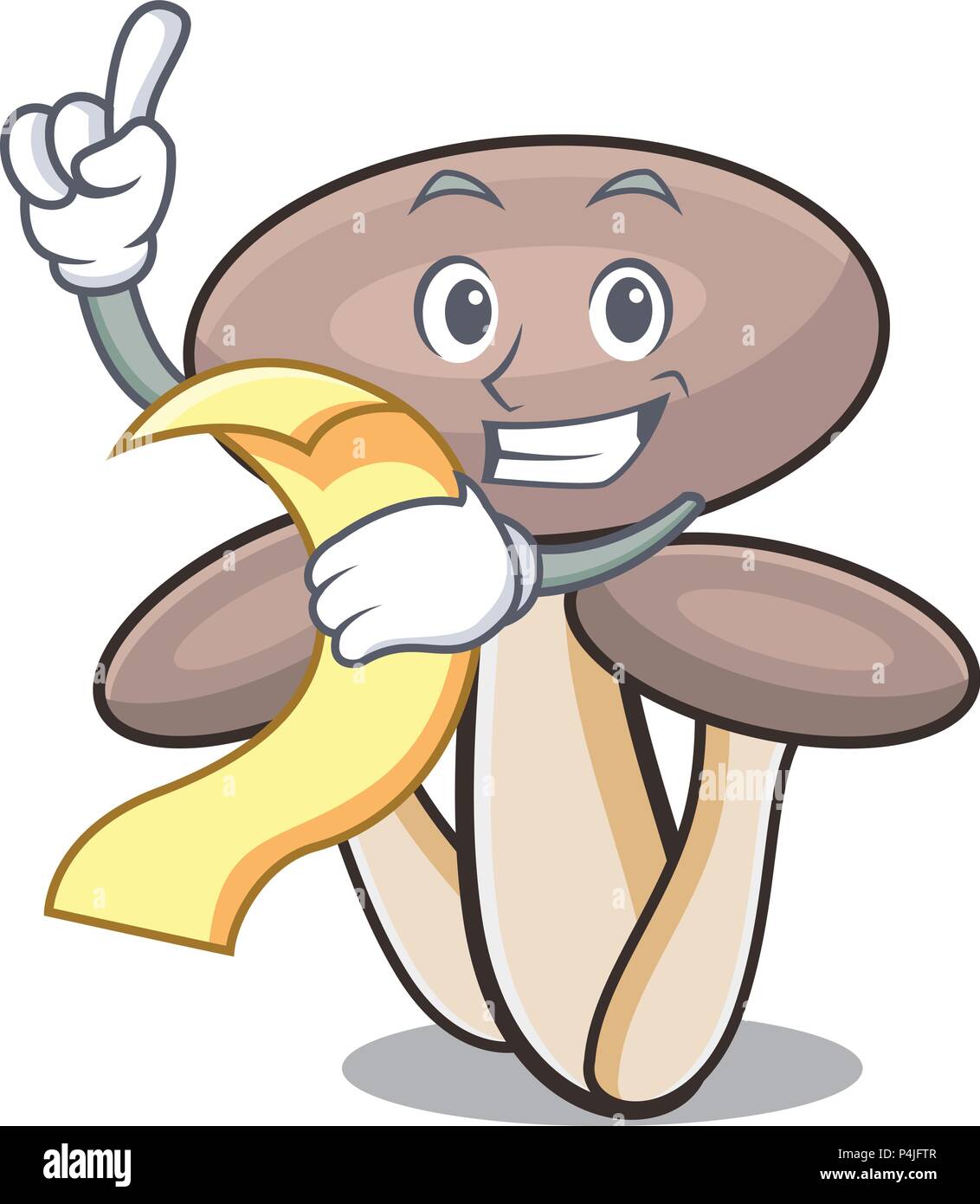 With menu honey agaric mushroom mascot cartoon Stock Vector