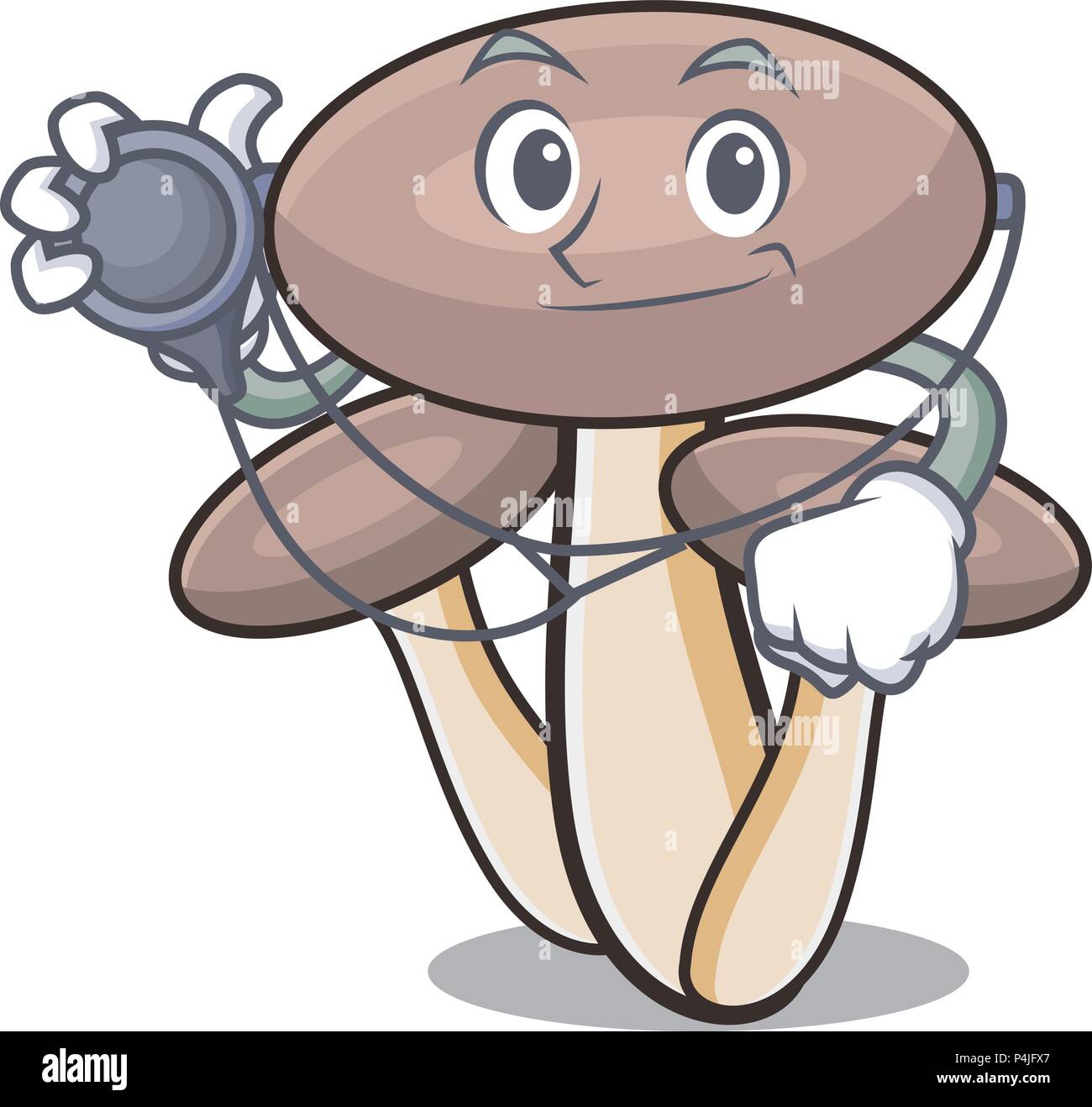 Doctor honey agaric mushroom character cartoon Stock Vector