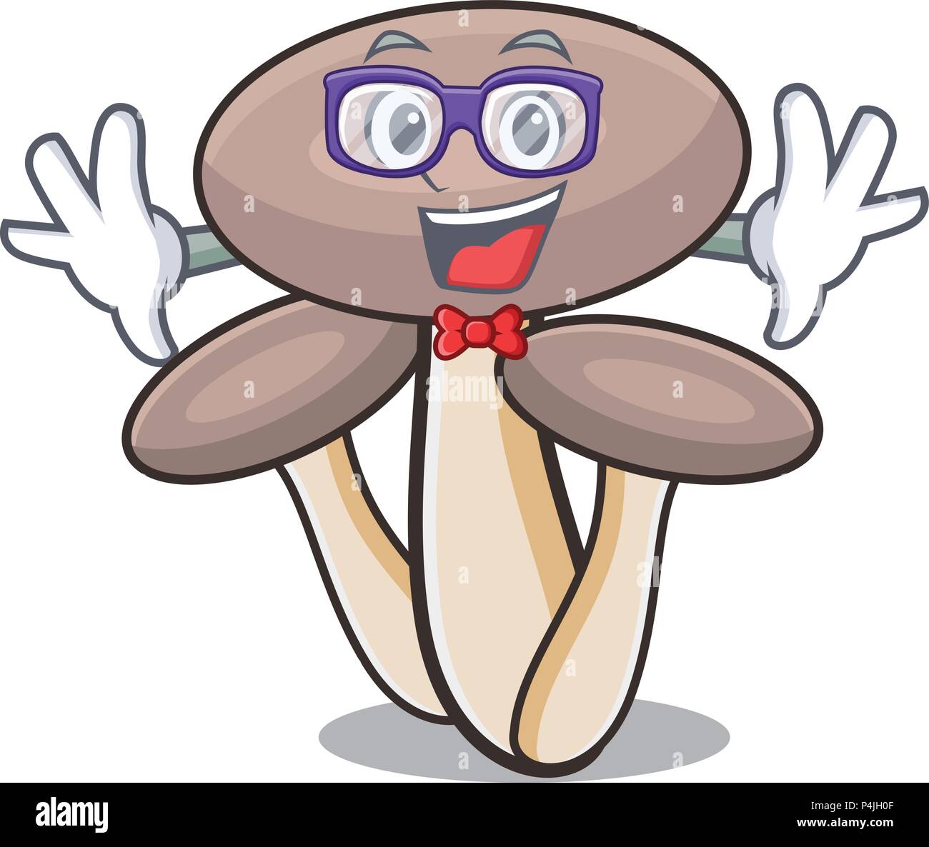 Geek honey agaric mushroom character cartoon Stock Vector