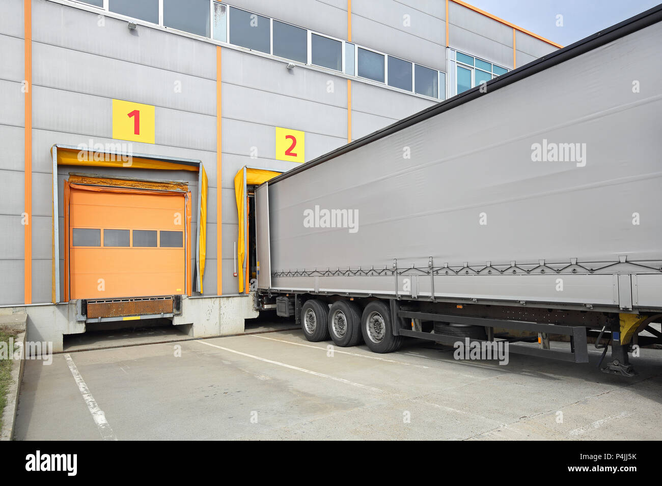 Loading Lorry Trailer at Warehouse Dock Stock Photo Alamy