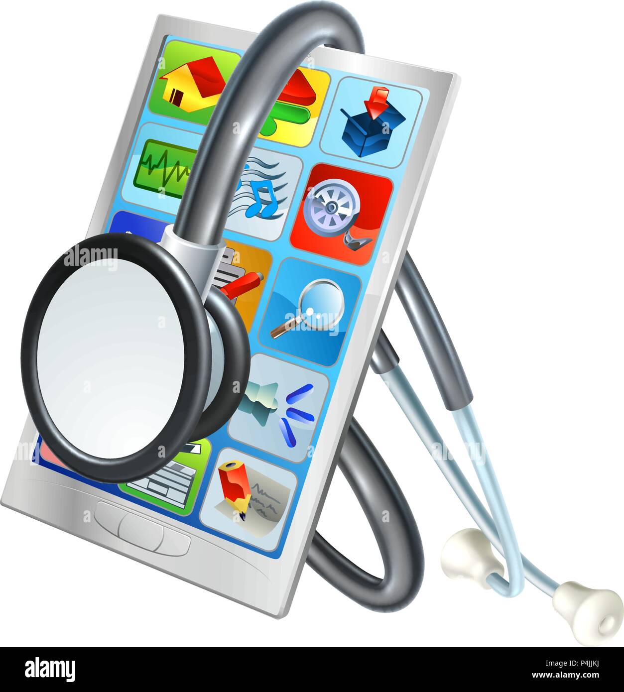 Mobile Phone Repair Health Concept Stock Vector