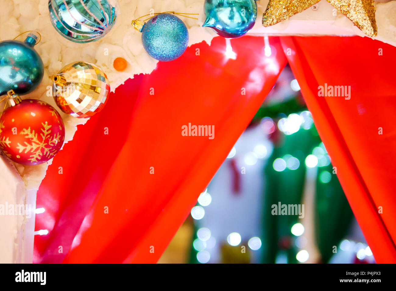christmas tree with colorful ball glitter Stock Photo - Alamy