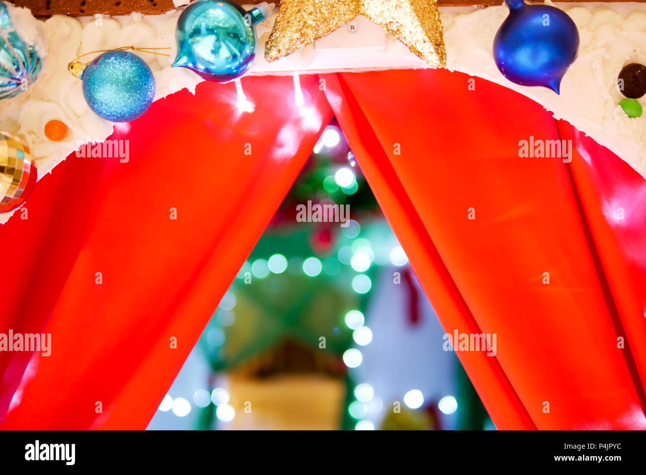 christmas tree with colorful ball glitter Stock Photo - Alamy
