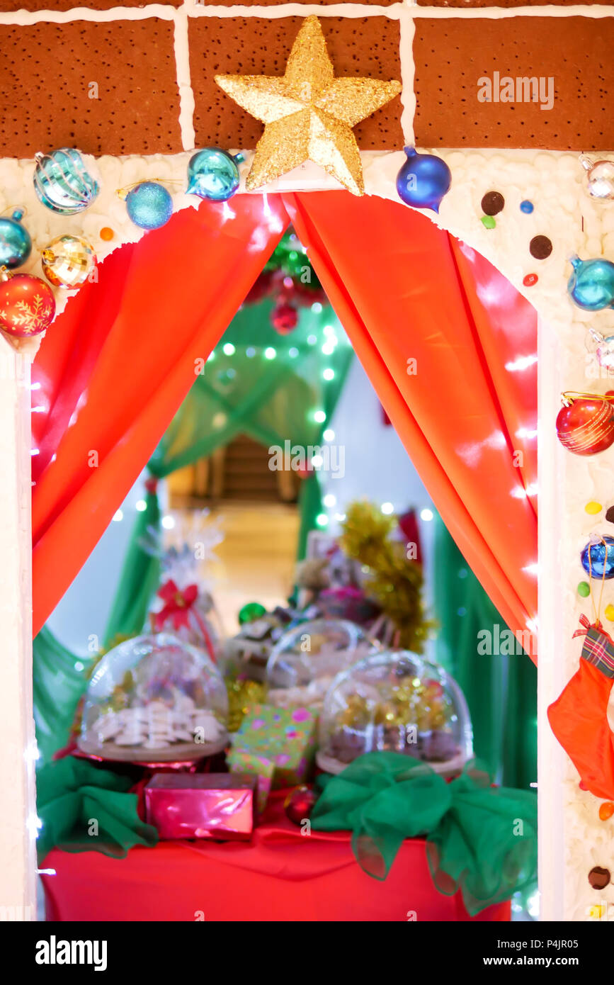 christmas tree with colorful ball glitter Stock Photo - Alamy