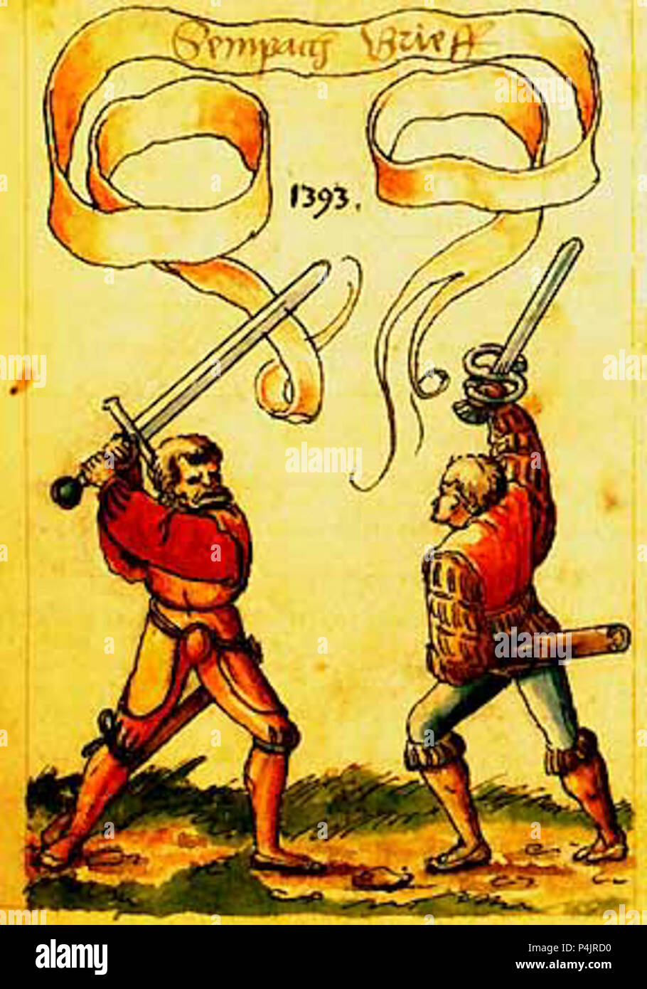 1550 illustration for the 1393 Sempacherbrief. - Stock Image